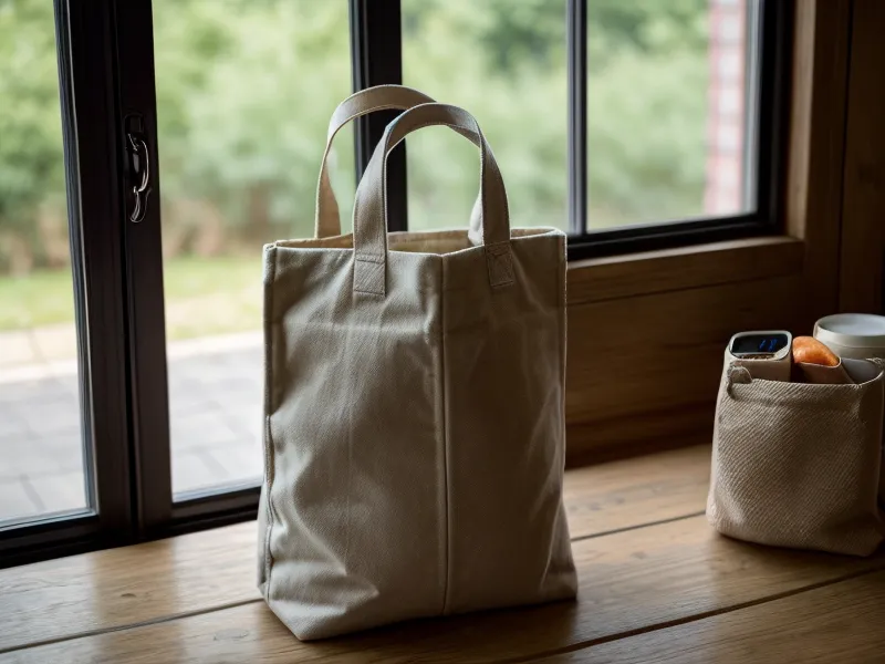 Gros plan d'un smartphone avec une application de fidélité près d'un sac de courses.