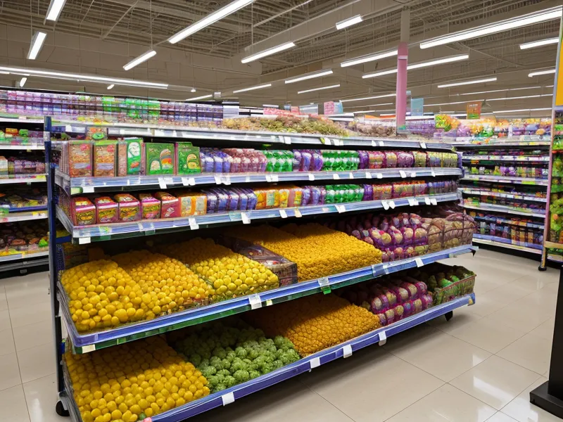 Rayon anti-gaspillage dans un supermarché français avec des produits en promotion.
