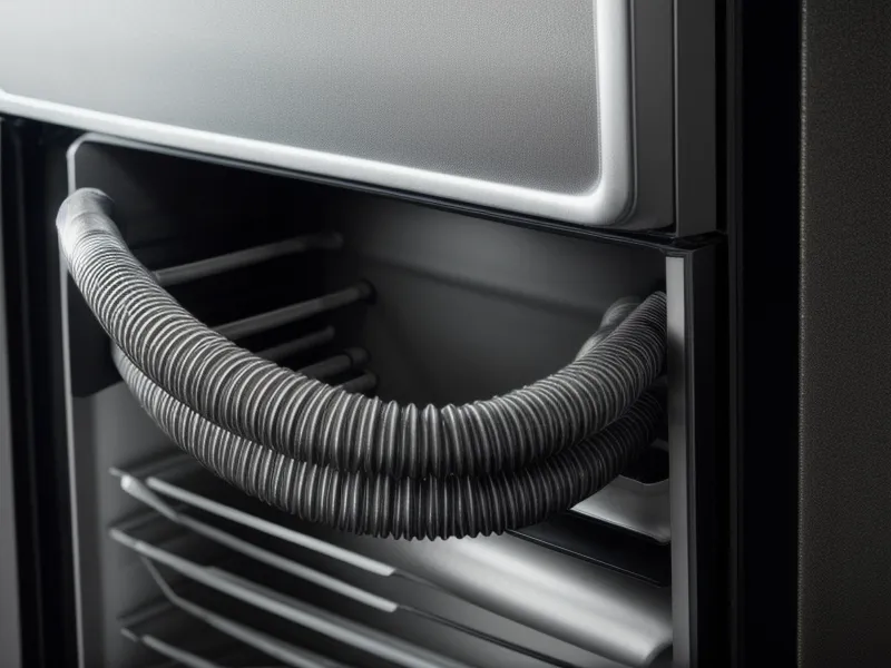 Gros plan sur le nettoyage des grilles d'un réfrigérateur avec un aspirateur.